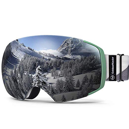 OutdoorMaster Ski Goggles PRO - Frameless, Interchangeable Lens 100% UV400 Protection Snow Goggles for Men & Women