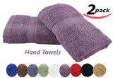 Utopia Luxury 100 Cotton Hand Towels Easy Care Ringspun Cotton for Maximum Softness and Absorbency 2-Pack - Plum 16 x 30