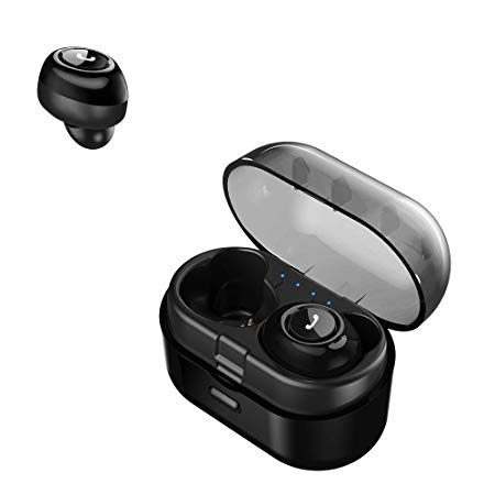 GLUBEE Bluetooth 5.0 Wireless Earbuds with Charging Case IPX5 Waterproof TWS Stereo Headphones in-Ear Built-in Mic Headset Premium Sound with Deep Bass for Sports Running