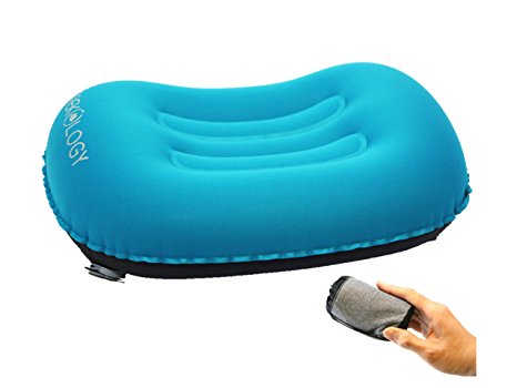 Trekology Ultralight Inflating Travel / Camping Pillows - Compressible, Compact, Inflatable, Comfortable, Ergonomic Pillow for Neck & Lumbar Support and a Good Night Sleep while Camp, Backpacking