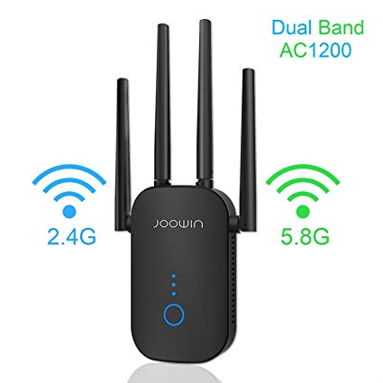 WiFi Extender- WiFi Range Extender Up to 1200Mbps, WiFi Signal Booster, 2.4 & 5GHz Dual Band WiFi Repeater with Access Ethernet Port, 360° Full Coverage, Easy Set-Up.