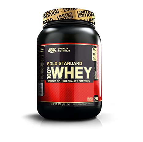 Optimum Nutrition Gold Standard Whey Protein Powders, White Chocolate Raspberry, 908 g