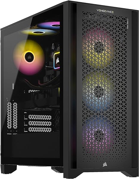 Corsair Vengeance i7400 Series Gaming PC - Liquid Cooled Intel® Core™ i5 12600KF CPU - NVIDIA® GeForce RTX™ 4060 GPU - 1TB M.2 SSD - 16GB Vengeance RGB DDR4 Memory - Black