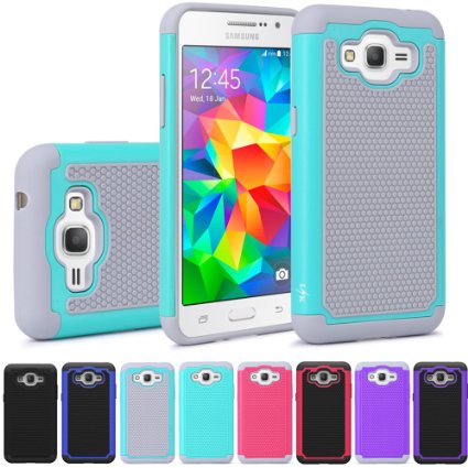 Grand Prime Case, LK [Shock Absorption] Hybrid Dual Layer Armor Defender Protective Case Cover for Samsung Galaxy Grand Prime (Mint)