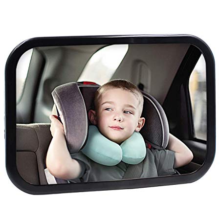 Safe Baby Car Mirror for Rear View Facing Back Seat for Infant Child,Fully Assembled and Adjustable,Backseat Shatterproof Mirror with Perfect Reflection