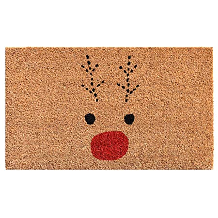 Calloway Mills 105011729 Rudolph Doormat, 17" x 29" Red/Black