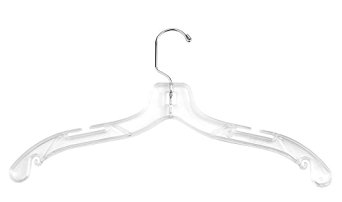 NAHANCO 505 Plastic Dress Hanger, Middle Heavy Weight, 17", Clear (Pack of 100)