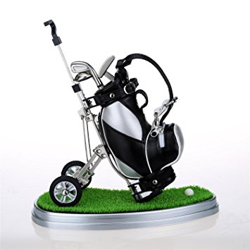 10L0L Golf Pens with Golf Bag Holder,Novelty Gifts with 3 Pieces Aluminum Pen Office Desk Golf Bag Pencil Holder for Men Fathers Day,Golf Souvenirs Unique Gifts For Golfer Fans Coworker
