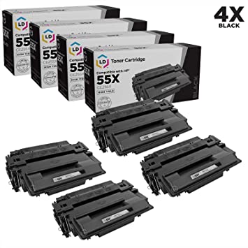LD Compatible Toner Cartridge Replacement for HP 55X CE255X High Yield (Black, 4-Pack)