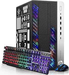 HP RGB Gaming Desktop Computer, Intel Quad Core I5-6500 up to 3.6GHz, GeForce GT 1030 2G GDDR5, 32GB DDR4, 512G SSD   3T HDD, RGB Keyboard & Mouse, 600M WiFi & Bluetooth 5.0, Win 10 Pro (Renewed)