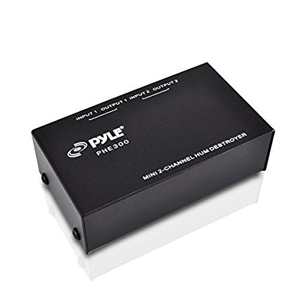 Pyle Hum Noise  Filter Eliminator Destroyer Stop Hum Noise with TRS Inputs and Outputs 2-Channel  For Guitar Pedals , Speakers Ac Adapter No More Hum  (PHE300)