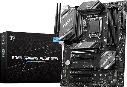 MSI B760 GAMING PLUS WIFI Motherboard, ATX - Supports Intel 12th & 13th Gen Core Processors, LGA 1700 - DDR5 Memory Boost 6800 MHz/OC, 2 x PCIe 4.0 x16, 2 x M.2 Gen4, 2.5G LAN, Wi-Fi 6E