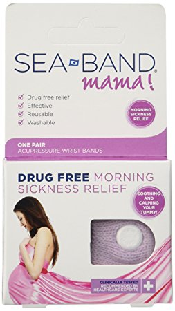 Sea-Band - Mama! Acupressure Wrist Bands for Drug Free Morning Sickness Relief - 1 Pair (Pack of 2)