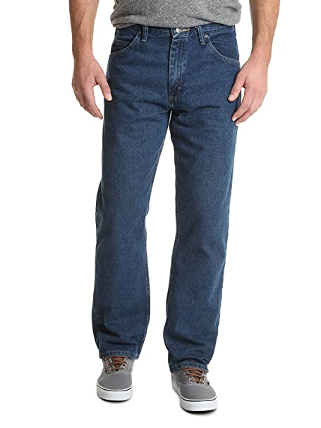 Wrangler Authentics Men's Classic 5-Pocket Relaxed Fit Cotton Jean, Dark Stonewash, 37W X 32L