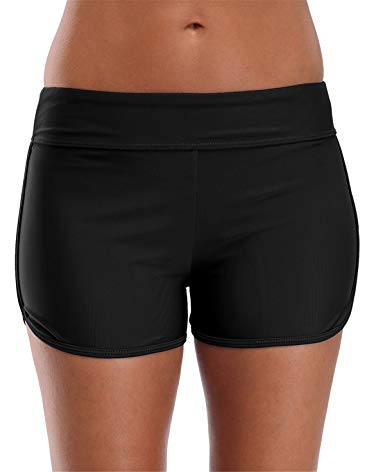 ATTRACO Womens Colour Block Swim Shorts Boyshorts Beach Bottoms Swimming Short