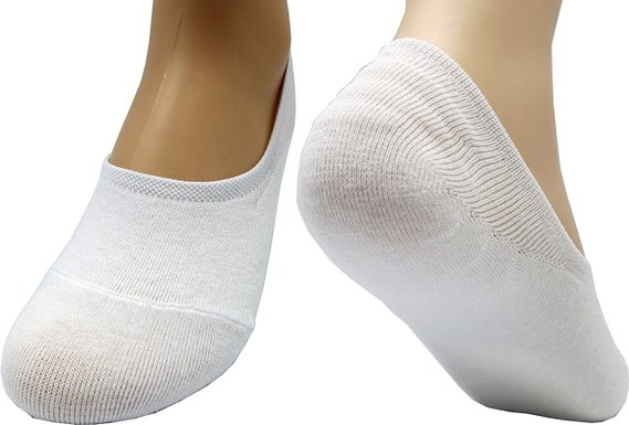 Roberto No Show Cotton Liner Low Socks Women White Gray Pink Size 9 US Shoe 6~8