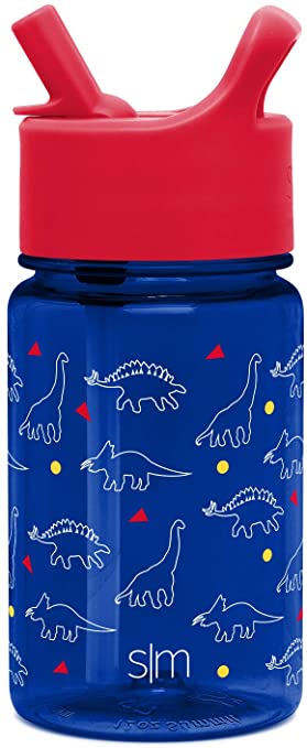 Simple Modern 12oz Summit Kids Tritan Water Bottle with Straw Lid for Toddler - Dishwasher Safe Travel Tumbler - Dinosaurs