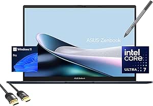 Zenbook Laptop, 14 3K 120Hz OLED Touch Display, Intel Core Ultra 7-155H, Intel Arc Graphics, 32GB DDR5, 2TB PCIe SSD, Digital Psen, WiFi 6E, Backlit KB, TB 4, USB-C, PDG HDMI Cable, Win 11 Pro