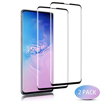 Samsung Galaxy S10 Screen Protector, WZS [2 Pack] [No Bubbles] [9H Hardness] [Scratchproof] [Table Friendly] Tempered Glass Screen Protector Compatible with Samsung Galaxy S10