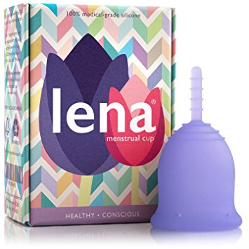LENA Menstrual Cup - Made in California - FDA Approved - A BETTER PERIOD. (Small, Purple)