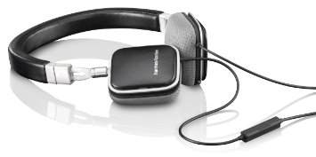 Harman Kardon SOHOa BLK Premium Flat-On Ear Mini Headphones with Universal Remote (Black)