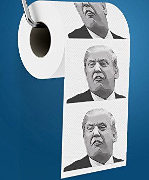 Donald Trump Toilet Paper, Includes FREE Donald Trump Joke eBook & Dump Trump Bumper Sticker, Hilarious Novelty Toilet Paper, Best Gag Gift Political Gifts for Democrats & Republicans.