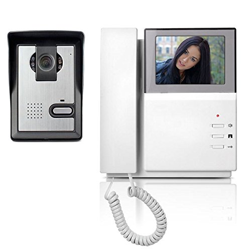 Video Doorbell Phone, Yokkao® Video Intercom Monitor 4.3" Door Phone Home Security Color TFT LCD HD Wired for House/Office/apartment/Hotel (White)