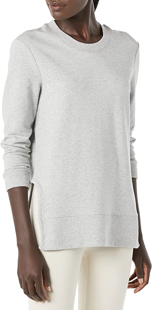 Daily Ritual Women's Long-Sleeve Crewneck Sweatshirt with Side Cutouts