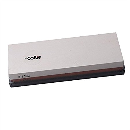 HiCollie #1000/3000 Grit Combination White Corundum Whetstone Knife Sharpening Stone / Double Two-Sided with Silica Base