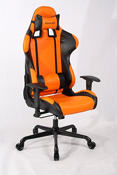 ViscoLogic® Series Cayenne Gaming Racing Style Swivel Office Chair Orange & Black