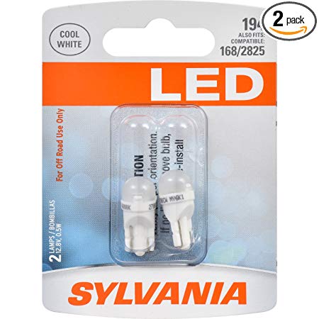 SYLVANIA 194 T10 W5W White LED Bulb, (Contains 2 Bulbs)