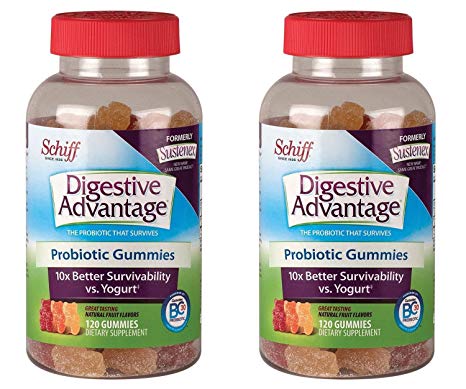 Schiff Digestive Advantage Probiotic Gummies - 2 Bottles, 120 Gummies Each