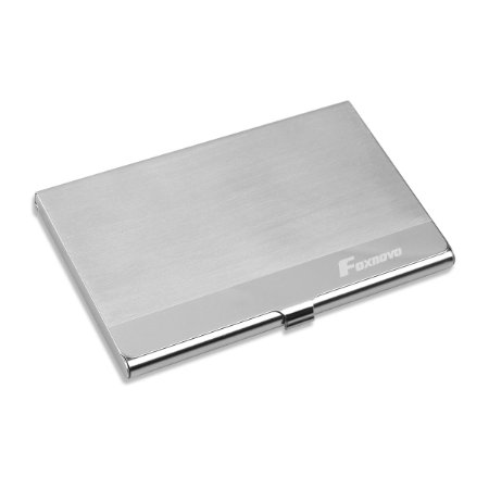 Foxnovo Stainless Steel Business Name Credit ID Card Organizer Card Case
