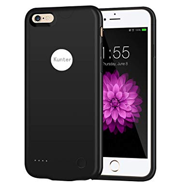 Kunter iPhone 6/6s Battery Case, 2500mAh Ultra Slim Portable Charger Case Rechargeable Extended Battery Charging Case for iPhone 6/6s(4.7 inch)-Black