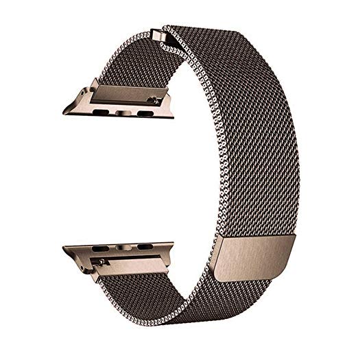 OROBAY Compatible with Watch Band 42mm 44mm, Stainless Steel Milanese Loop with Magnetic Closure Replacement Band Compatible with Watch Series 4 Series 3 Series 2 Series 1, Bronzed Gold