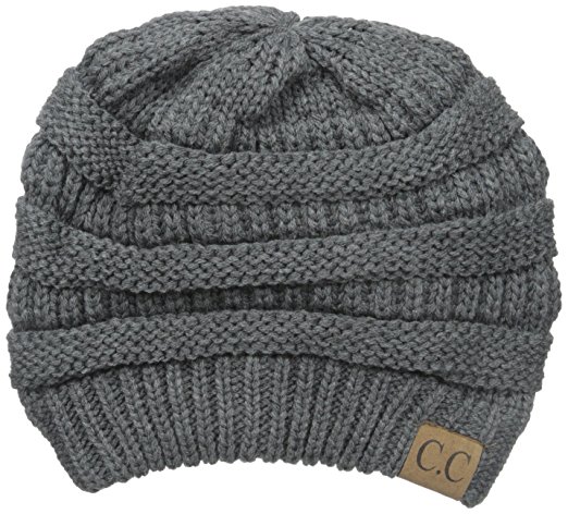 Trendy Warm Chunky Soft Stretch Cable Knit Slouchy Beanie Skully