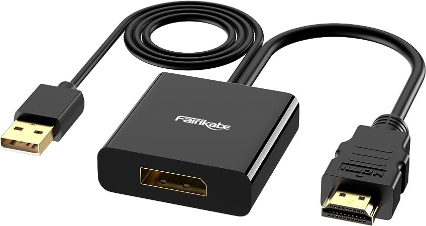 fairikabe HDMI to DisplayPort Adapter 4K 60Hz, HDMI 2.0 to Displayport 1.2 Cable Male to Female, Unidirectional HDMI to Display Port Adapter Compatible with Mac Mini, Raspberry Pi, Xbox, PS4…