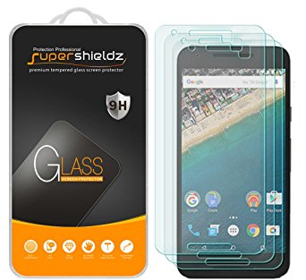 [3-Pack] LG (Google) Nexus 5X Tempered Glass Screen Protector, Supershieldz Anti-Scratch, Anti-Fingerprint, Bubble Free, Lifetime Replacement Warranty