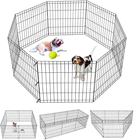 ZENY Puppy Pet Playpen 8 Panel Indoor Outdoor Metal Portable Folding Animal Exercise Dog Fence