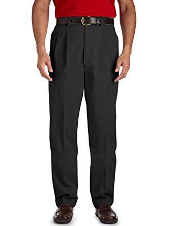 Harbor Bay Big & Tall Waist-Relaxer Pleated Twill Pants