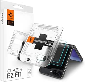 Spigen Glas.tR EZ Fit Schutzfolie kompatibel mit Samsung Galaxy Z Flip 6, 2 Stück, für externe Display, Kratzfest, Hüllenfreundlich, Touch reaktiv