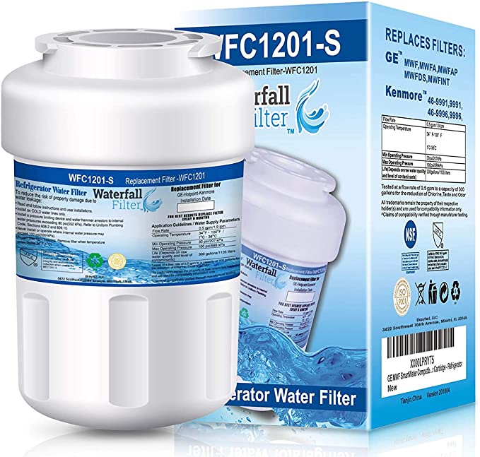 Waterfall Filter - Refrigerator Water Filter Compatible with GE MWF SmartWater Water Filter Cartridge