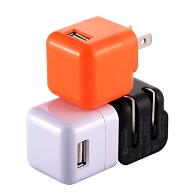 Wall ChargerAmemo Bundle of 3 Universal USB ACDC 10A Travel Home Wall Charger Power Adapter with Foldable Plug for iPhone 6s6s plusiPadSamsung GalaxyMotorolaHTCOther Smartphones and More