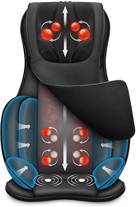Snailax Full Body Massage Chair Pad -Shiatsu Neck Back Massager with Heat & Air Compress, Kneading Full Back Massage Seat Portable Chair Massagers for Back and Neck, Shoulder Muscle Pain Relief