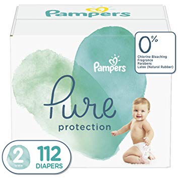 Diapers Size 2, 112 Count - Pampers Pure Protection Disposable Baby Diapers, Enormous Pack