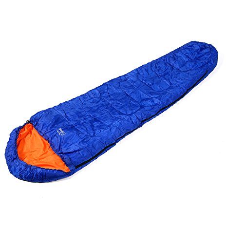 Arcadia Outdoors Mummy Sleeping Bag 3-4 Season 400GSM with Water-Resistant Shell for Camping, Backpacking and Hiking, Storage Bag Included, Temperature Limit -3 Degrees Celsius