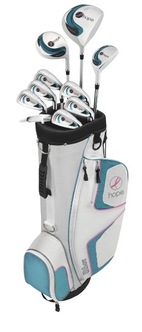 Wilson Women's Hope Complete Golf Package Set (Right Hand, Graphite DR, Graphite FW, Steel Hybrid and Irons, Ladies, D, FW, H, 6-SW)