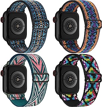 Stretchy Nylon Solo Loop Compatible with Apple Watch Band 38mm 40mm 41mm 42mm 44mm 45mm 49mm Series 8/7/6/5/4/3/2/1/SE/Ultra