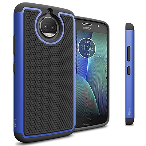 Moto G5S Plus Case, CoverON HexaGuard Series Protective Hybrid Hard Phone Cover for Motorola Moto G5S Plus - Blue