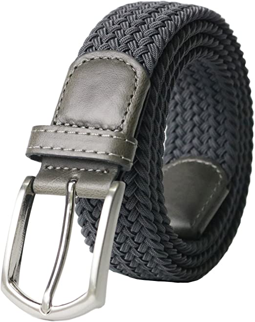 Weifert Men's Stretch Woven 1.3"Wide Elastic Braided Belts